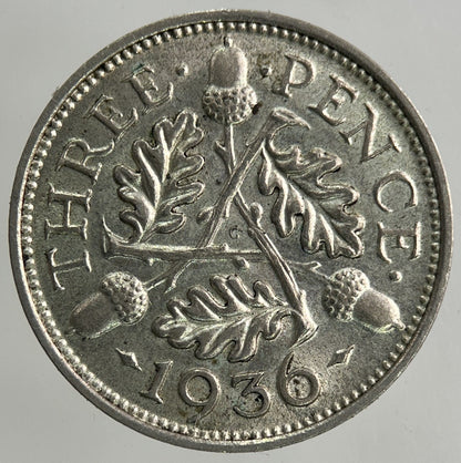 1936 George V Threepence Silver Coin | Very High Grade