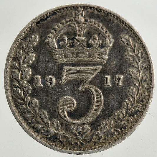 1917 George V Threepence Silver Coin | Very High Grade