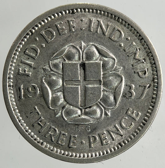 1937 George VI Threepence Silver Coin | Fine Collectable Grade