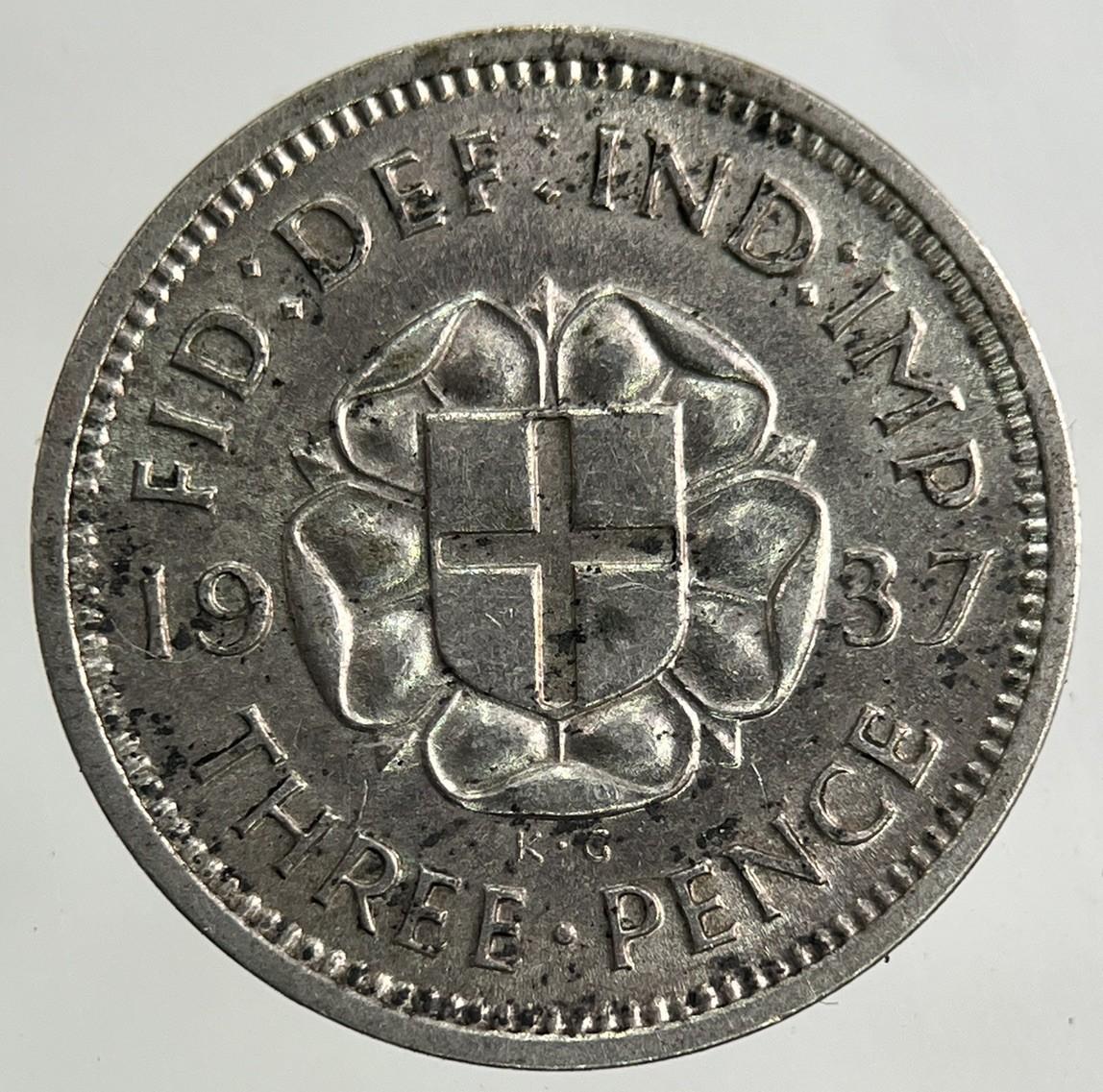 1937 George VI Threepence Silver Coin | Fine Collectable Grade