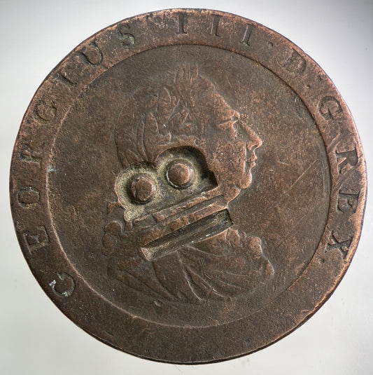 1797 Stamped George III 3rd Cartwheel One Penny Coin | Collectable Grade