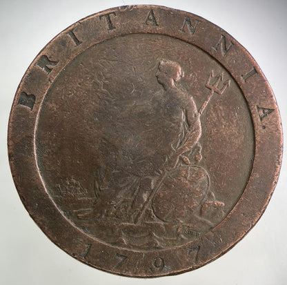 1797 Stamped George III 3rd Cartwheel One Penny Coin | Collectable Grade