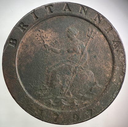 1797 George III 3rd Cartwheel Two-Pence Coin | Fine Collectable Grade