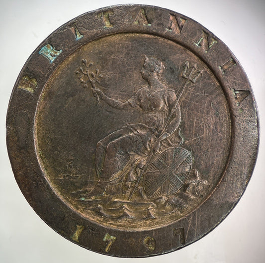 1797 George III 3rd Cartwheel Two-Pence Coin | Very High Grade