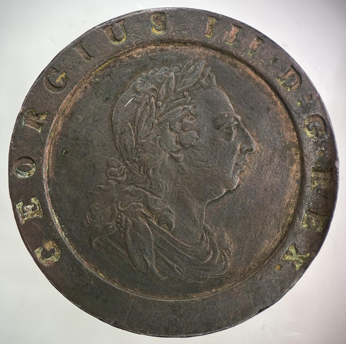 1797 George III 3rd Cartwheel Two-Pence Coin | Very High Grade