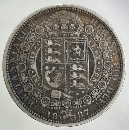 1887 Victoria Half-Crown Silver Coin | Fine Collectable Grade