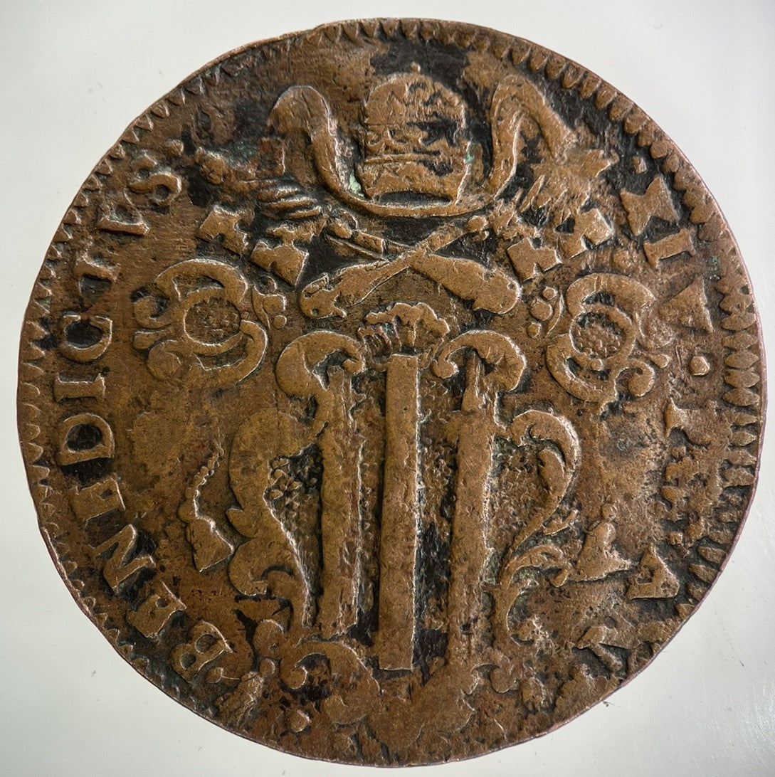 1756 Italy Papal States N V Baiocco Coin | Fine Collectable Grade