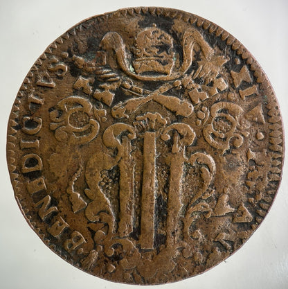 1756 Italy Papal States N V Baiocco Coin | Fine Collectable Grade