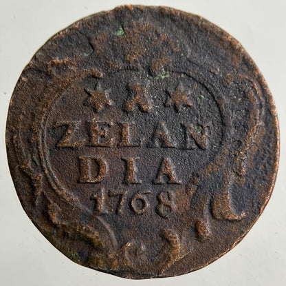 1768 Netherlands 1 Duit Coin | Fine Collectable Grade
