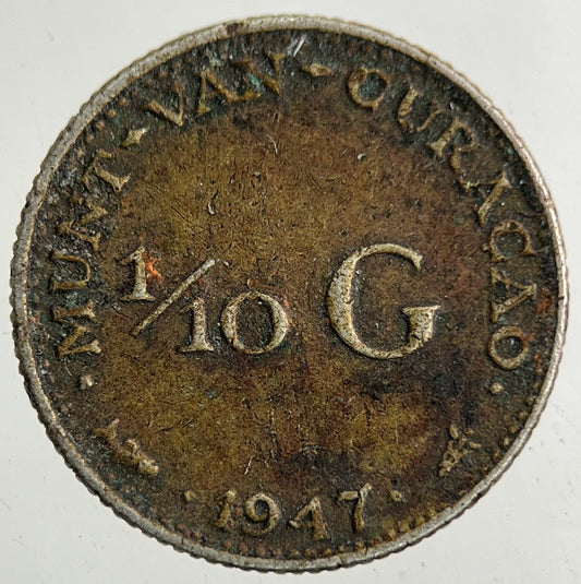 1947 Netherlands 1/10 Gulden Silver Coin | Collectable Grade