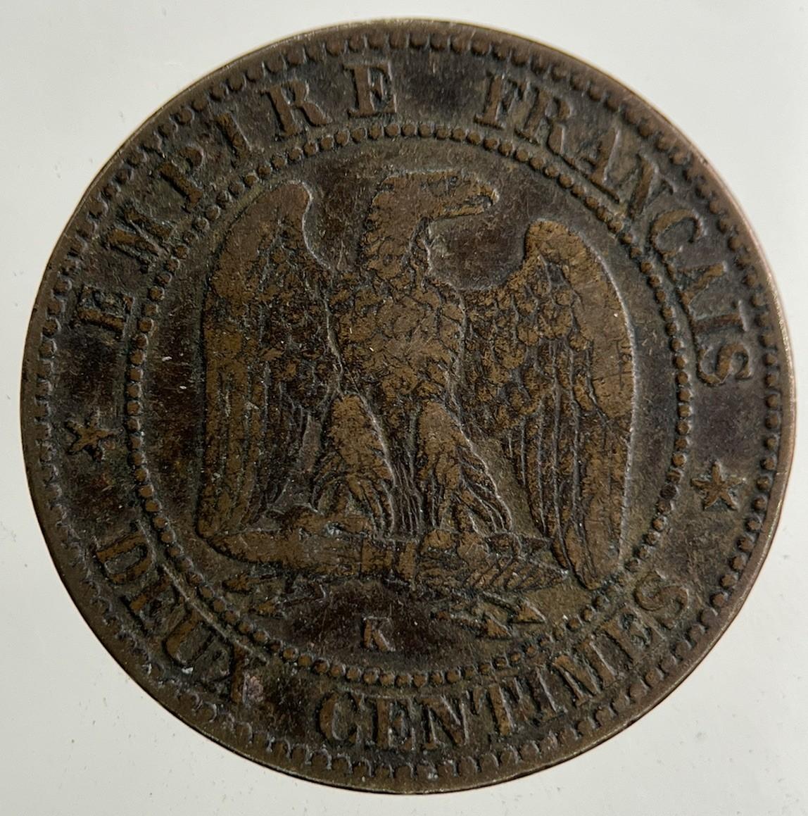 1862 France Deux 2 Centimes Coin | Fine Collectable Grade