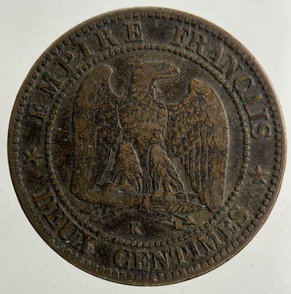 1862 France Deux 2 Centimes Coin | Fine Collectable Grade