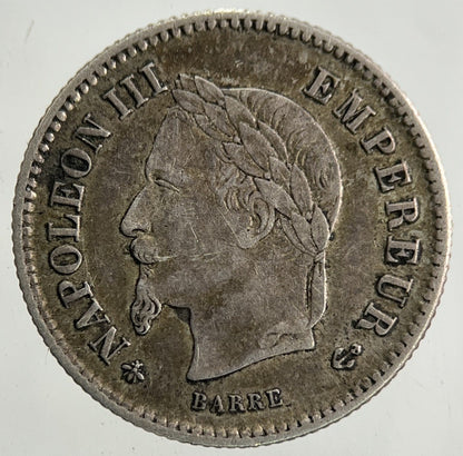 1867 France 20 Centimes Silver Coin | Very High Grade