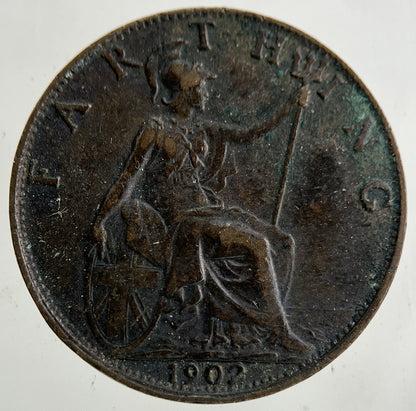 1902 Edward VII Farthing Coin | Very High Grade