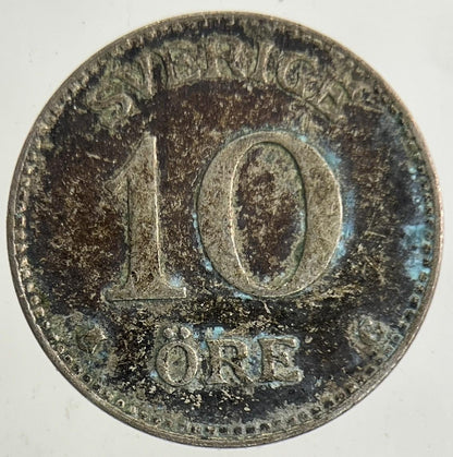 1935 Sweden 10 Ore Silver Coin | Very High Grade