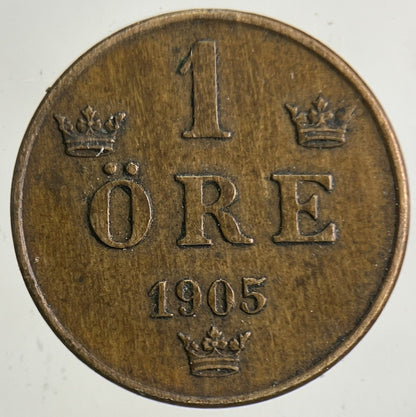 1905 Sweden 1 Ore Coin | Very High Grade