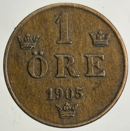 1905 Sweden 1 Ore Coin | Very High Grade