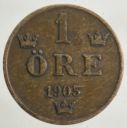1905 Sweden 1 Ore Coin | Very High Grade