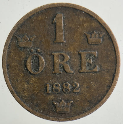 1882 Sweden 1 Ore Coin | Fine Collectable Grade