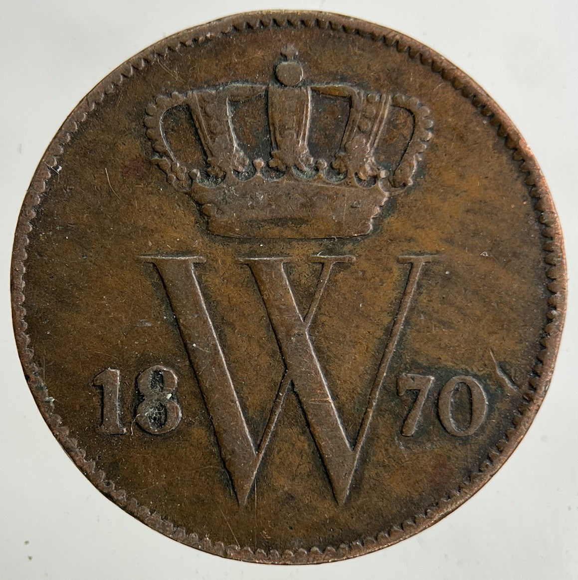 1870 Netherlands 1 Cent Coin | Fine Collectable Grade