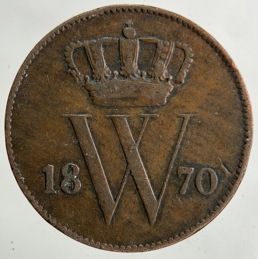 1870 Netherlands 1 Cent Coin | Fine Collectable Grade