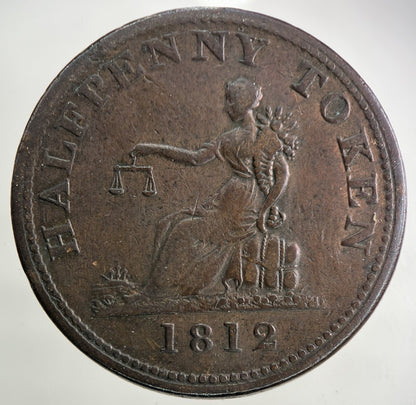1812 Canada George III 3rd Half-Penny Token Coin | Fine Collectable Grade