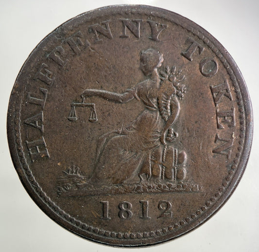 1812 Canada George III 3rd Half-Penny Token Coin | Fine Collectable Grade