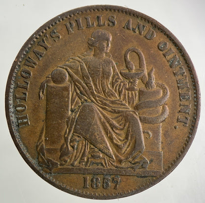 1857 Professor Holloway Pills & Ointment Token Coin | Collectable Grade