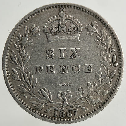1887 Victoria Sixpence Silver Coin | Very High Grade
