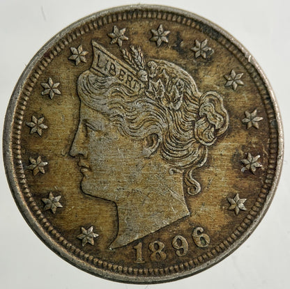 1896 US USA Nickel 5 V Cents Coin | Very High Grade