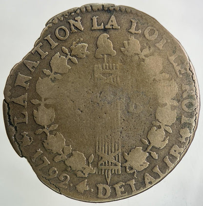 1792 France 1 Sol Coin | Fine Collectable Grade