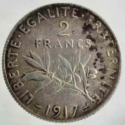 1917 France 2 Francs Silver Coin | Very High Grade