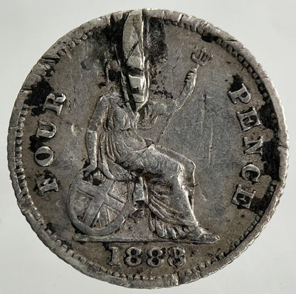 1888 Victoria Groat Four-Pence Silver Coin | Collectable Grade