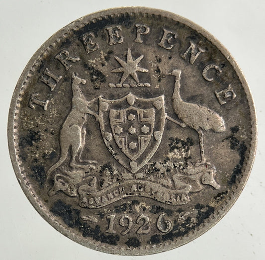 1926 Australia Threepence Silver Coin | Fine Collectable Grade