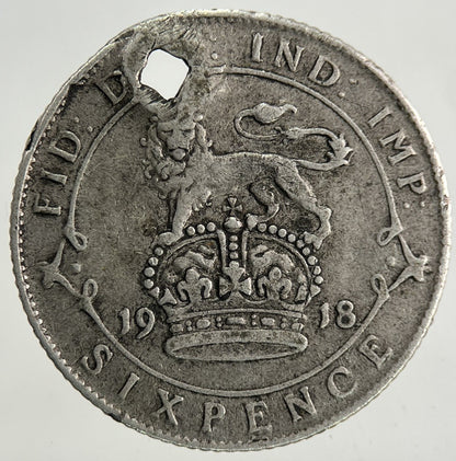 1918 George V Sixpence Silver Coin | Fine Collectable Grade