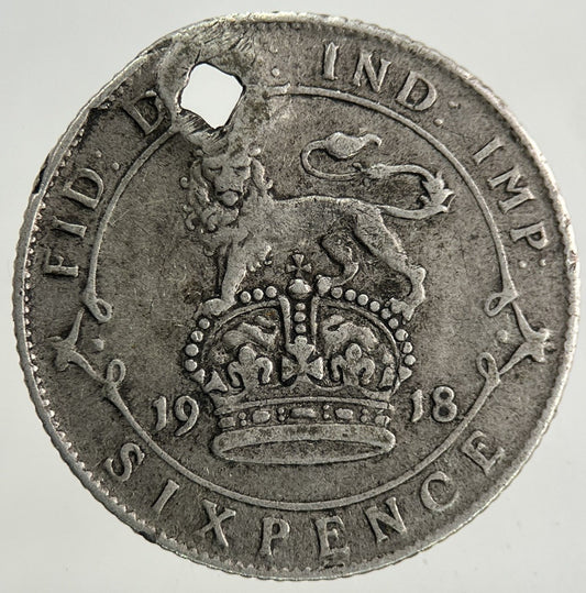 1918 George V Sixpence Silver Coin | Fine Collectable Grade