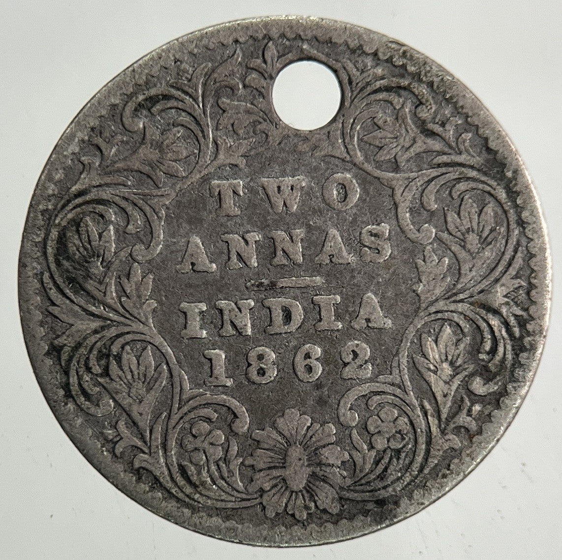1862 India 2 Annas Silver Coin | Collectable Grade