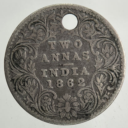 1862 India 2 Annas Silver Coin | Collectable Grade