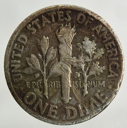 1951 US USA Roosevelt Dime Silver Coin | Fair Grade