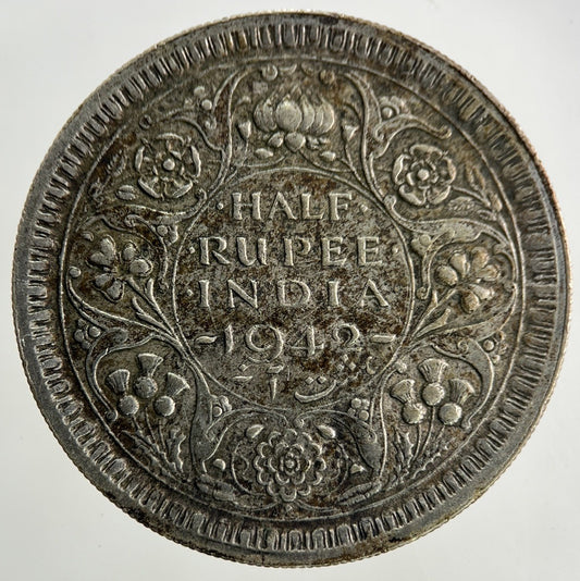 1942 India Half Rupee Silver Coin | Fine Collectable Grade
