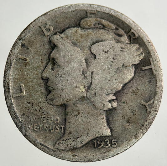 1935 US USA Mercury Dime Silver Coin | Collectable Grade