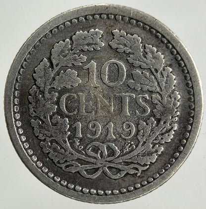1919 Netherlands 10 Cents Silver Coin | Collectable Grade