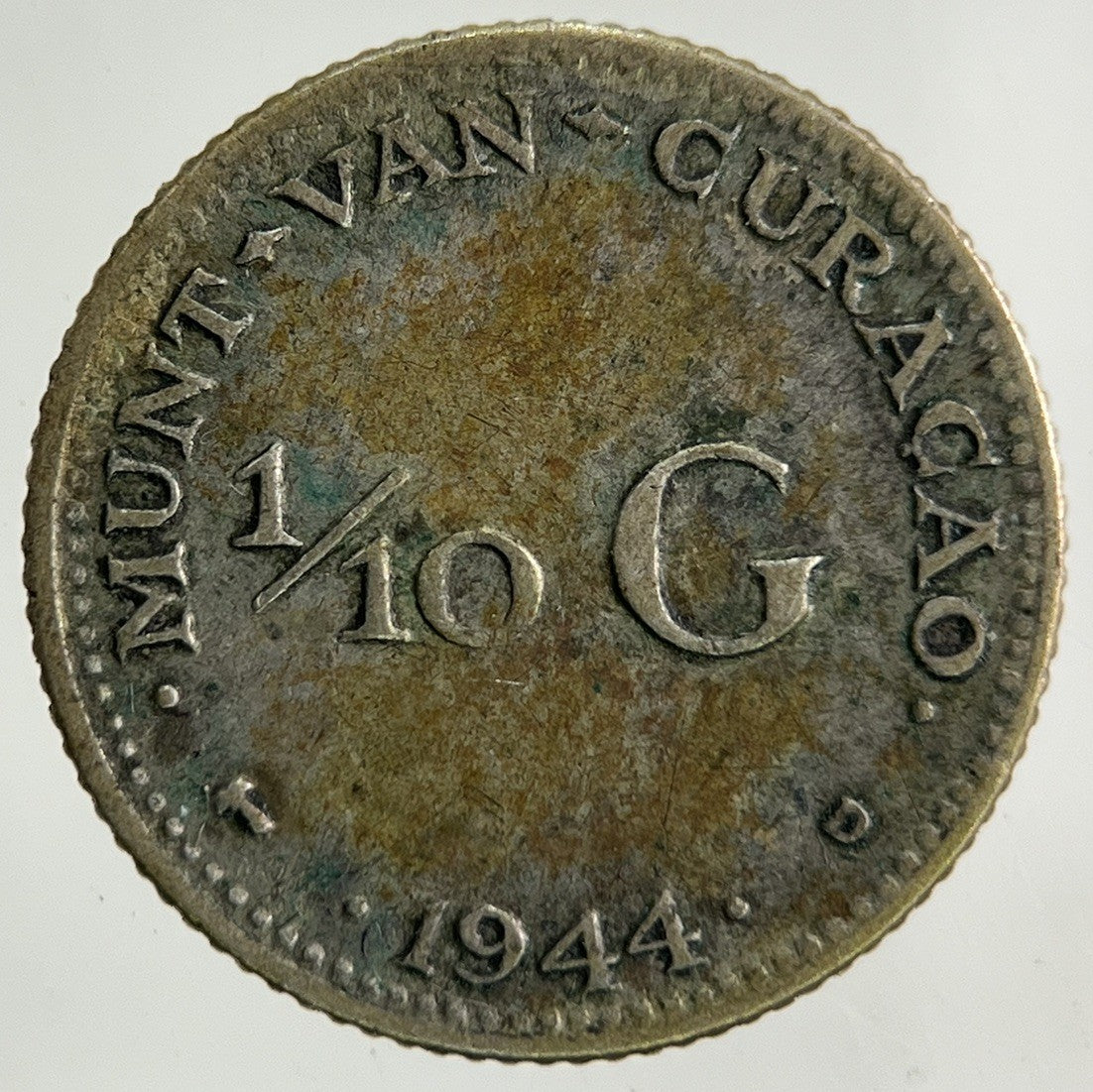 1944 Netherlands 1/10 Gulden Silver Coin | Collectable Grade