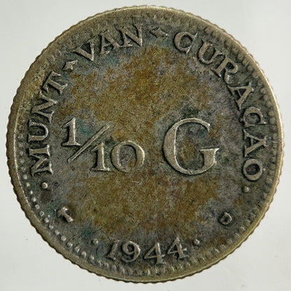 1944 Netherlands 1/10 Gulden Silver Coin | Collectable Grade