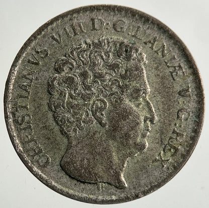 1842 Denmark Rigsbank 3 Skilling Silver Coin | Fine Collectable Grade