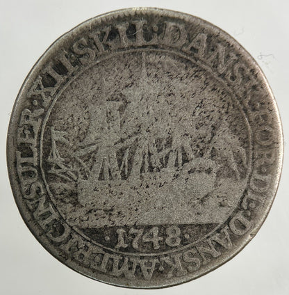 1748 Denmark West Indies 12 Skilling Silver Coin | Collectable Grade