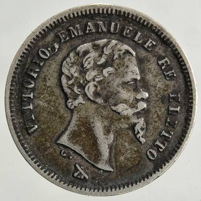 1860 Italy Florence 50 Cinquanta Centesimi Silver Coin | Very High Grade