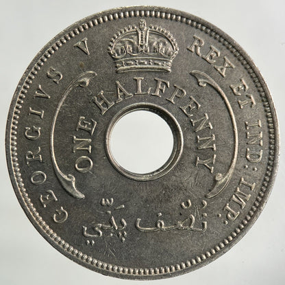 1935 West Africa Half-Penny Coin | Very Fine Grade