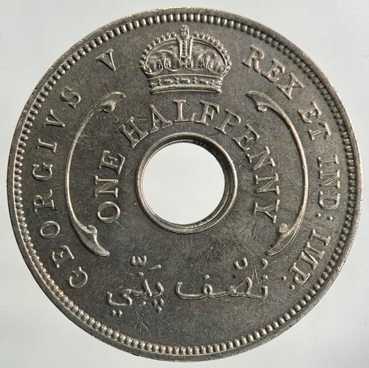 1935 West Africa Half-Penny Coin | Very Fine Grade