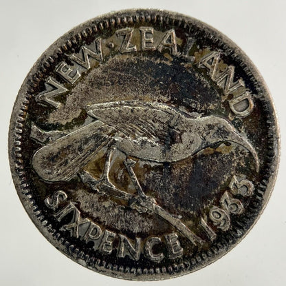 1933 New Zealand Sixpence Silver Coin | Collectable Grade